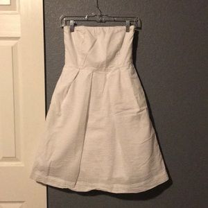 J Crew White Strapless Dress with Pockets! Size 2